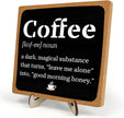 Vintage Coffee Bar Wooden Plaque Desk Sign, Farmhouse Wood Plaque Tabletop Decor for Cafe Bar Kitchen Office,Coffee Station Accessories 5.9x5.9Inch