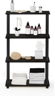 Furinno TURN-S-TUBE Storage Shelves, 4-Tier Book Shelf, Corner Shelf, Toolless Open Shelves, for Organization and Storage, Living Room, Garage, Home Office, Espresso