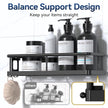 YASONIC Shower Caddy Adhesive, No Drill Bathroom Shower Organizers, with Removable Hooks and Soap Holder, Rust Proof Shower Shelves, Wall-Mounted Shower Holder, 3 Pack, Black