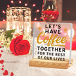 Rustic Valentines Desk Decor for Coffee Bar Porch Tiered Tray, Happy Valentine's Day Home Office Table Sign for Shelf Party, Let's Have Coffee Together