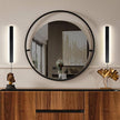 Modern Plug in Wall Sconces, 23.6 inch Frosted Black LED Long Wall Lights, 12W Warm White 3000K Acrylic Indoor Wall lamp,with 59