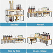 NEX Cabinet Shelf Organizer Set of 2, Kitchen Counter Shelves Spice Rack, Stackable, Expandable, Kitchen Pantry Cupboard Storage Organization, Black and Natural