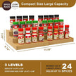 Spice Rack Organizer for Cabinet, 3 Tier Expandable Bamboo Spice Storage for Kitchen Cupboard Pantry