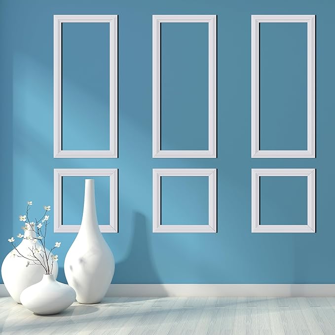3 PCS Premade Wainscoting Panels，Accent Wall Panels for Interior Decor,All Edges precut, Factory Primed molding Pieces (54x 24+24x24in)
