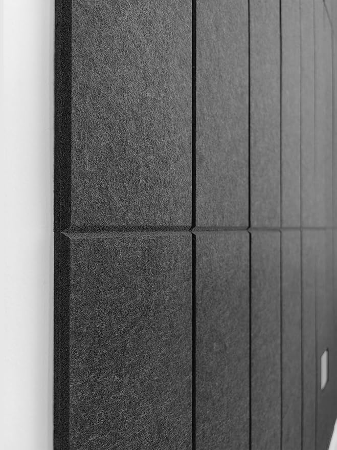 Shiplap Felt Wall Panels, Black, 24 Pack, Modern Wall Paneling, Peel and Stick, Sound Absorbing, 23.25 sq ft