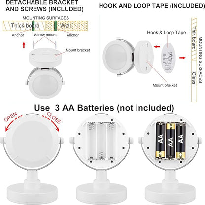Accent Lights with Remote, Cordless LED Puck Lights - 2 Pack with 12 Color Changing Display, 360 Rotate Head - Uplight for Painting, Picture Artwork & Dartboard