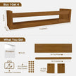 Forbena Walnut Brown Nursery Bookshelf Wall Mounted, Wooden Floating Book Shelves for Wall, Nursery Hanging Bookshelves for Baby Toddlers Kids Room Bedroom (Pine Wood, Walnut Color, 4-Pack)