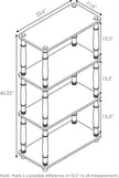 Furinno Turn-N-Tube 4-Tier Multipurpose Shelf Display Rack, Classic Tubes, Columbia Walnut/Black