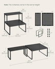 SONGMICS Spice Racks, Set of 2 Metal Cabinet Shelf Organizers, Countertop Organizers, Shelf Risers, Stackable, Expandable, Ink Black UKCS005B01