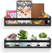 Gneric Floating Shelves for Wall, Black Nursery Book Shelves 2 Pack, 23.6 inch Kids Bookshelf, Wall Shelves for Living Room Bedroom Decor,Kitchen Spice Rack,Bathroom Storage Rack
