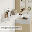 Dreamland 36 Inch Long Floating Shelves in White,8 Inch Deep Floating Shelf for Wall,Large Display & Storage Shelf, Wall Shelf for Bathroom Bedroom Living Room Kitchen Office，Set of 2