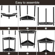 Orimade Rustproof 3 Tier Floor Standing Corner Shower Caddy Organizer, Plastic Metal Splicing Floor Corner Shelf Rack Stands for Bathroom, Black