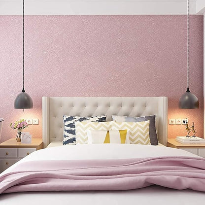 Abyssaly Pink Wallpaper Stick and Peel Removable Self Adhesive Pink Wall Paper Embossed Home Decorative Wallpaper for Girls Solid Color Shelf Drawer Liner Paper 15.7” x 393.7”