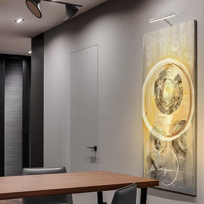 Ciata 7-Inch Picture Light with Integrated LED,3000K Warm White, 2Watt (40W Eqv) Metal Wall Mount Artwork Display Light, CRI90, 96 in Cord Length with in-line On/Off Switch in Brushed Nickel Finish