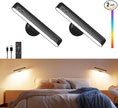 Rechargeable 7500mAh Battery Operated Wall Sconces for Bedroom,LED Wall Lights with Remote Control and Touch,360° Rotation,3 Colors Temperatures Dimmable Black Wall Lamps with 15 RGB Colors,2 Pack