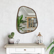 Asymmetrical Mirror Irregular Oval Wall Mirror Modern Wood Frame Unique Shape Wall Mounted Vanity Artistic Mirror Decorative for Living Room Bedroom Bathroom Entryway Hallway 20