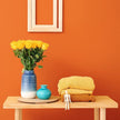 VEELIKE 15.7''x118'' Thick Orange Wallpaper Stick and Peel Removable Modern Orange Contact Paper for Cabinets Shelves Drawers Waterproof Self Adhesive Solid Color Vinyl Wallpaper for Bathroom Bedroom