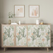 Cactus Wallpaper Peel and Stick, Beige Green Desert Succulent Botanical Contact Paper, 17.5