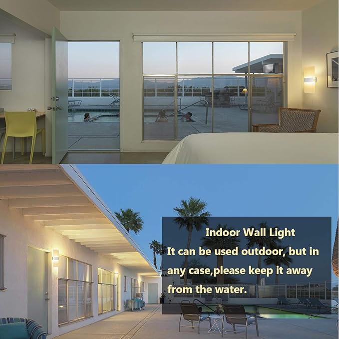 ChangM Modern Wall Sconce 12W, Set of 2 LED Wall Lamp Warm White, Acrylic Material Hardwired Wall Mounted Wall Lights