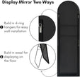 Americanflat 18x58 Arched Mirror with Stand- Large Hanging Mirrors with Aluminum Frame - Modern Mirror for Bathroom, Bedroom, Living Room - Mirrors for Wall Display and Home Decor - Black