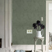 Green Flower Wallpaper Stick and Peel 17.7inch x 393.7inch Embossed Floral Stick Peel Contact Paper Solid Pure Waterproof Green Self Adhesive Wallpaper Flower Removable Shelf Vinyl Roll