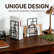 SRIWATANA Book Ends Heavy Duty, Decorative Black Bookends for Shelves, Window Lattice Design