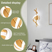 LED Wall Sconces Indoor, 12W LED Wall Mount Lights, Modern Spiral Wall Lamp, 6000K Cold Light Fixture for Stairs, Living Room, Bedroom, Aisle, Hallway (Cold White, Gold)
