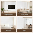 Qidejoy 33 Pcs 3D PVC Slat Wall Panels 12X12in Fluted Textured Paneling Modern Decorative Tiles Cuttable Paintable DIY Wall Art for Interior Décor, Bedroom, Ceiling, TV Background, Bathroom (White)