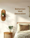 Bamworld Boho Wall Decor Brown Plant Wall Shelf, Mid Century Modern Decor Hanging Plant Shelf, 1-Tier Bamboo Floating Shelves for Home Bathroom Bedroom Living Room Holding Planter Decoration Brown