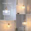 Vintage Wall Sconce Wall Lamp with Clear Striped Shade Pattern Glass Adjustable Chain Retro Gold Wall Mounted Light, Modern Wall Lamp Fixtures Decor for Bedside Bedroom Indoor Doorway