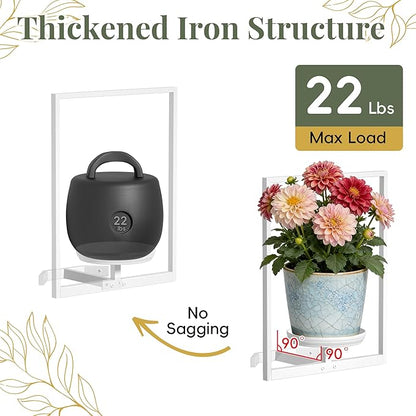 BXF Corner Wall Planters for Indoor Plants, 90 Degree Floating Shelves. Heavy Duty Mounted Holder, Minimalist Hanging Decor. Window Shelf Fits 4-7 Inch Pots (White, Frame 3 Pack)