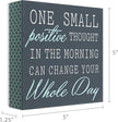 Barnyard Designs Wooden Box Sign Motivational Desk Decor, Inspirational Office Desk Decorations for Women Office Bathroom Shelf Décor (Positive Thought)