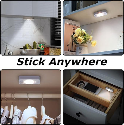 LED Motion Sensor Puck Lights, Rechargeable Cabinet Lights, Stick on Wireless LED Night Light for Closet, Drawer, Shelf, Under Cabinet, Daylight White 6Pack, USB Charging Cord Included