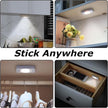 LED Motion Sensor Puck Lights, Rechargeable Cabinet Lights, Stick on Wireless LED Night Light for Closet, Drawer, Shelf, Under Cabinet, Daylight White 6Pack, USB Charging Cord Included