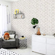 Timeet Beige White Brick Peel and Stick Wallpaper 17.7