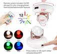 12 Colors Changing Accent Light, Rechargeable Picture Light with Remote, LED Dartboard Light, Puck Light with 330°Rotatable Light Head, Stick on Art Spotlight Indoor for Display, Painting
