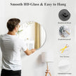 Fabuday Silver Circle Mirror for Wall 22 inch - Round Mirror for Bathroom, Entryway, Living Room, Hallway, Bedroom Decor, Small Chrome Frame Mirrors