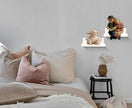Z metnal Small Floating Shelves, Natural Wooden Display Wall Shelf for Picture Ledge, Nursery Floating Shelves, White, Wall Mounted, 8 x 5.5 inch, 2 Pcs