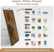 Forbena Rustic Wood Floating Shelves for Wall Set of 3, 24 Inches Long Wooden Hanging Shelves for Bedroom Books, Large Wall Mounted Shelves for Kitchen, Living Room, Closet Storage(Dark Brown)