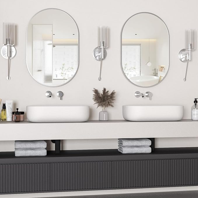 Oval Bathroom Mirror Wall Vanity Oval Mirrors, 2 Pieces 20