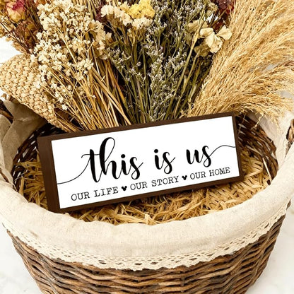 This is Us Sign, Our Story Our Home Sign, Rustic Framed Wooden Box Signs, Modern Farmhouse Home Decor, Living Room Decors, Kitchen Decor Art, Shelf Counter Tabletop Decoration, Housewarming Decors