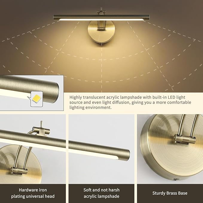 Dimmable Picture Light Hard Wired 15.75