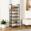 7 Tiers Shoe Rack 18-20 Pairs Boots Organizer Storage Sturdy Narrow Shoe Shelf for Entryway, Closets with Hooks, Black