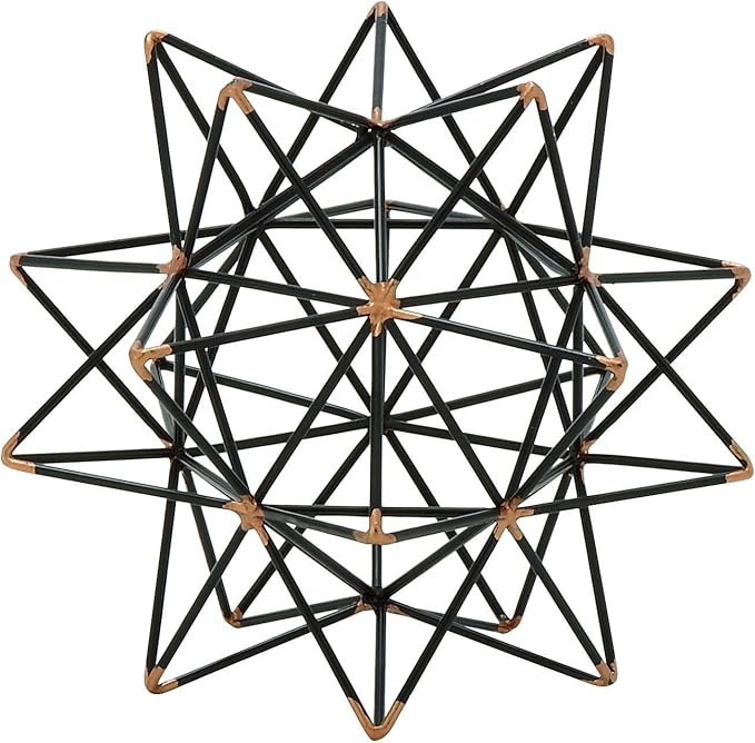 Deco 79 Metal Geometric Decorative Sculpture Home Decor Statue with Gold Accents, Accent Figurine 7