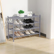 RONGJlA 4 Tier Bamboo Shoe Rack for Closet Free Standing Wood Shoe Shelf Storage Organizer for Entryway Small Space Stackable, Gray