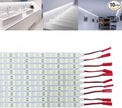 ICIH Under Cabinet LED Light 10Pack 12v LED Light Strip Rigid Super Bright White 6000K SMD5630 9W 84LED Double Row 0.5m/20in for Kitchen Cabinet,Counter,Showcase Vehicle Replace