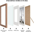 Picture Frames, Made of Real Glass and Wooden Frame, Gallery Photo Frames Set of 10 for Collage Wall Decor, Multi Sizes Including 8x10, 5x7, 4x6 for Mounting or Tabletop Display, Light Brown