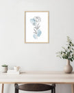 HesenDot Boho Art wall Décor,Botanical Print Set of 3, Blue Gallery Wall art,Abstract Line Watercolor Floral Home Decor,living room,bedroom