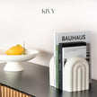 Concrete Book Ends for Shelves [Heavy Duty BOOKENDS] - Bookends Decorative for Heavy Books - Modern Trendy Book Ends - Book Stopper for Shelves - Book Holders for Shelves (White Bookends)