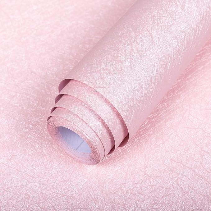 Pink Peel and Stick Self Adhesive Wallpaper - Removable Waterproof Bathroom Countertop Contact Paper - Kitchen Vinyl Wrap for Cabinet Countertops - Wall Cover Counter Top Paper 15.7" X 590.5"
